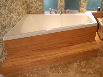 bath tub wood panel surround