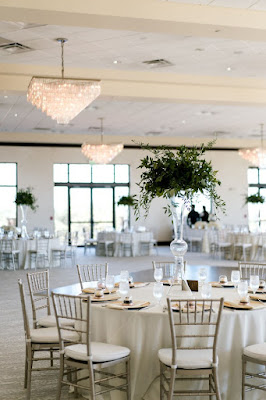reception tables with pink linen