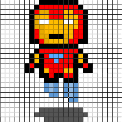 Basic Pixel Art, The Iron Man Collection | Minecraft Pixel Art Building