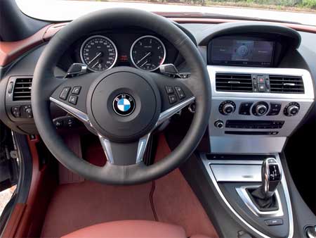 The eight-cylinder petrol engine in the BMW 650i Convertible.