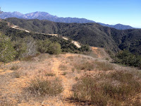 View east toward Glendora Mountain Road returning from Glendora Mountain, Angeles National Forest