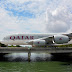 Qatar Airways Airbus A380-800 is Being Towed in Singapore