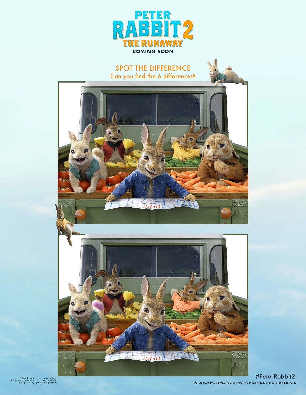 Peter Rabbit 2 Spot the Difference Activity Sheet