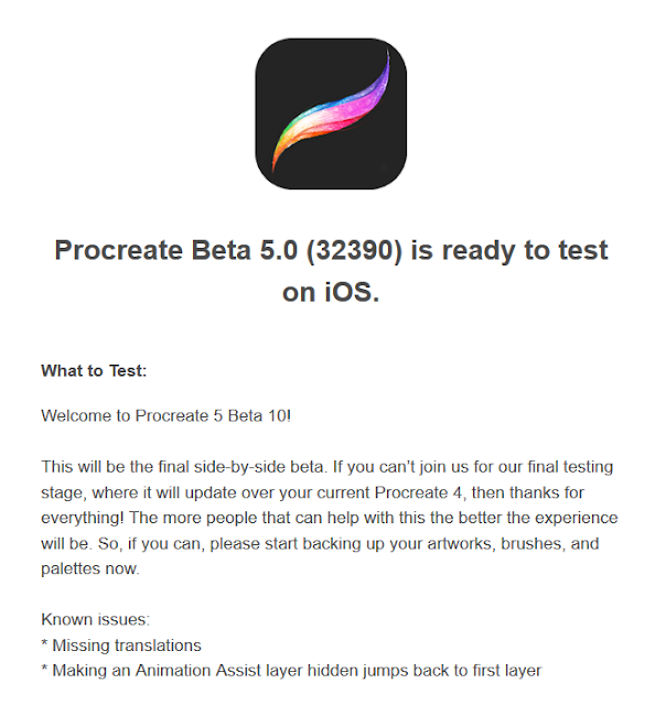 Procreate 5.0 Beta 10