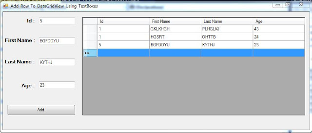 VB.NET Insert Row To DataGridView Using TextBoxes