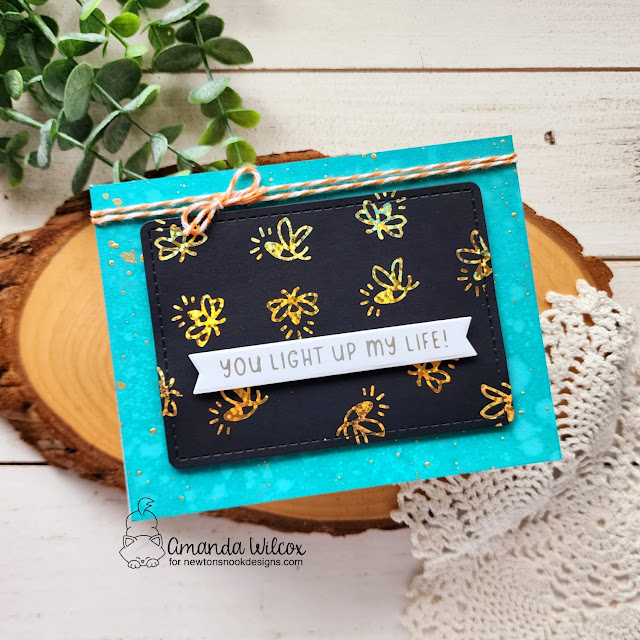 Light Up my Life Fireflies Card by Amanda Wilcox | Fireflies Hot Foil Plates, Bright Sentiments Hot Foil Plates, Banner Duo Die Set and Frames & Flags Die Set by Newton's Nook Designs