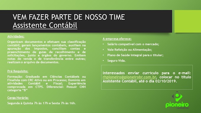 Inspetor da Qalidade/Analista Contábil/Auditor da Qualidade/Assistente Contábil.