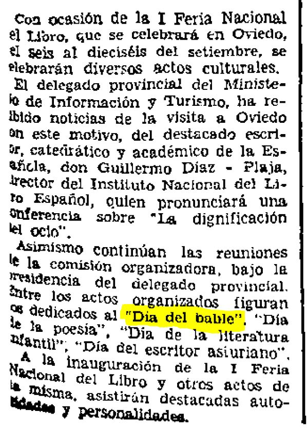 añu 1969: Día de les Lletres Asturianes (I)