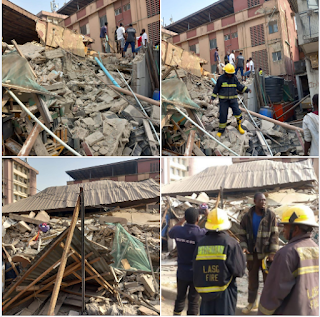 PHOTOS: Baby, One Other Trapped As Lagos Building Collapses