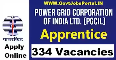 PGCIL Apprentice Recruitment 2020 Apply Online    Govt Jobs in India for 334 Apprentices    Apprentice Vacancy in Power Grid
