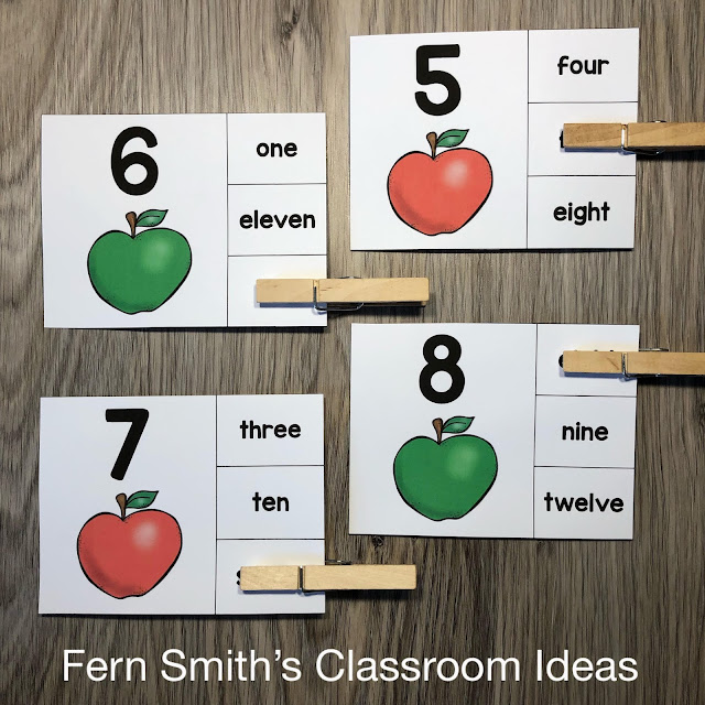 Click Here to Download These Easy Prep Apple Themed Number Clip Card Math Centers with FOUR Ways to Differentiate Using Numbers, Number Words & Ten Frames for Your Class Today!