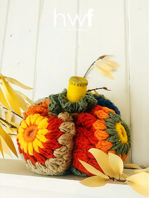 pumpkins,Sweet Sweater Pumpkins,fall,tutorial,DIY,diy decorating,up-cycling,re-purposing,crafting,thrifted,boho style,colorful home,decorating,granny squares,crochet hat pumpkin,fabric pumpkins,fall home decor, diy fall home decor, diy home decor, diy pumpkins.