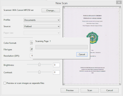 Proses scanning dokumen