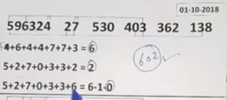 Thai Lottery Only One 3up Direct Set For 01-10-2018