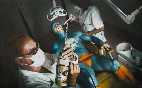 andreas englund pintura super herói atrapalhado imperfeito divertido