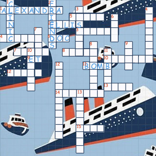Greys Anatomy #AtoZChallenge Crossword Puzzle grid by JamieWriter