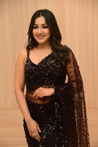 Actress Catherine Tresa Latest Pictures In Black Avatar At Movie Pre-Release Event - Navel Queens Navel Queens
