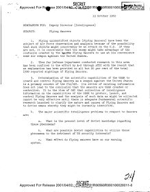 CIA Memo on 'Flying Saucers' 