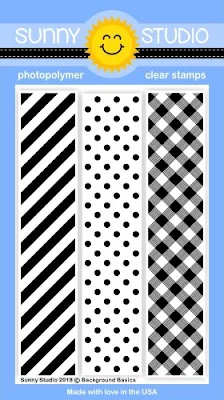 Sunny Studio Stamps: Background Basics Stripes, Polka-dot & Gingham Border Prints 4x6 Clear Stamps