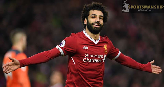Liverpool's Mohamed Salah celebrating a goal.