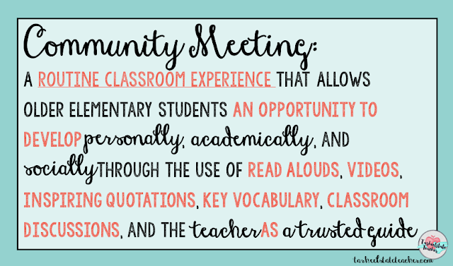 classroom routines for morning meeting definitions