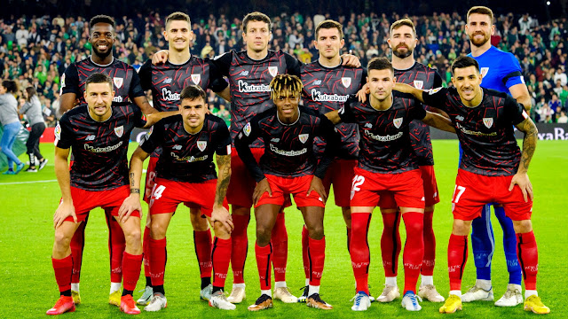 ATHLETIC CLUB. Temporada 2022-23. Iñaki Williams, Oihan Sancet, Mikel Vesga, Dani Vivian, Yeray Álvarez, Unai Simón. Óscar De Marcos, Dani García, Nico Williams, Gorka Guruzeta y Yuri Berchiche. REAL BETIS BALOMPIÉ 0 ATHLETIC CLUB 0 Jueves 29/12/2022, 19:15 horas. Campeonato de Liga de 1ª División, jornada 15. Sevilla, estadio Benito Villamarín: 53.565 espectadores. GOLES: no hubo.