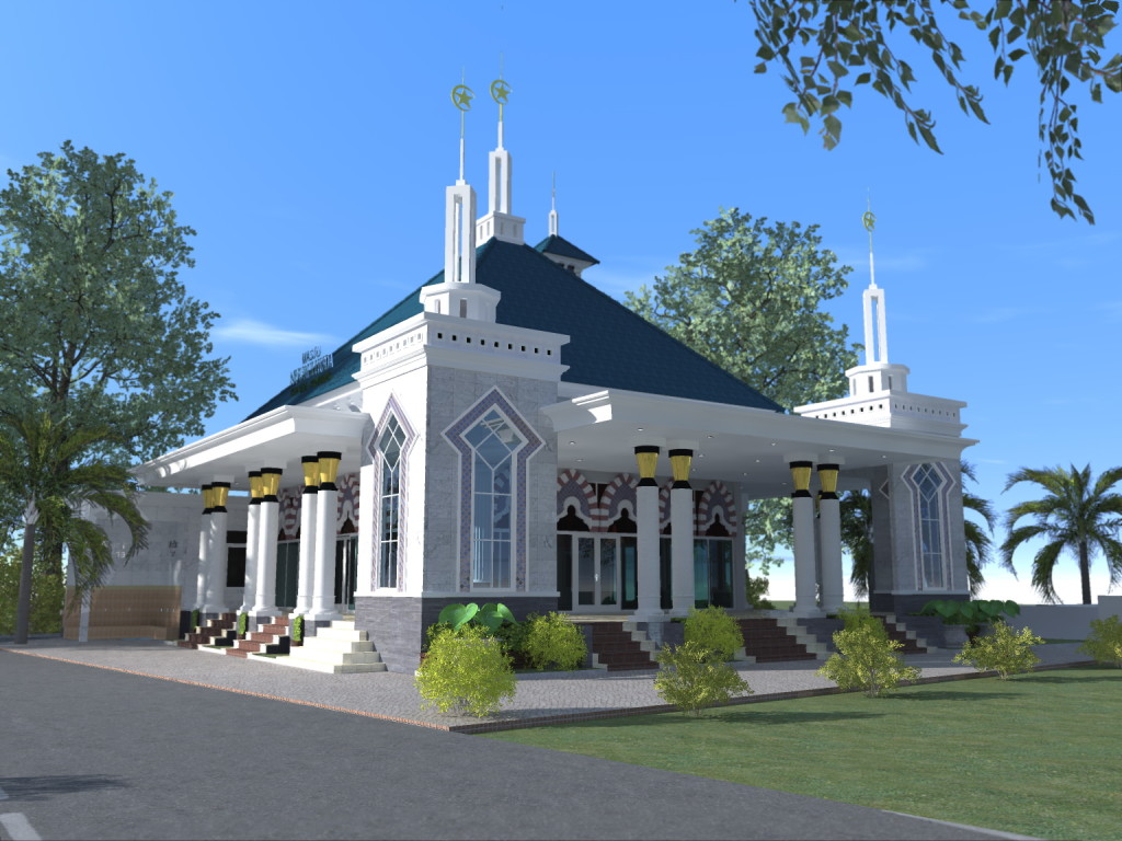 +52 Model Desain Masjid Minimalis Modern Unik Terbaru 