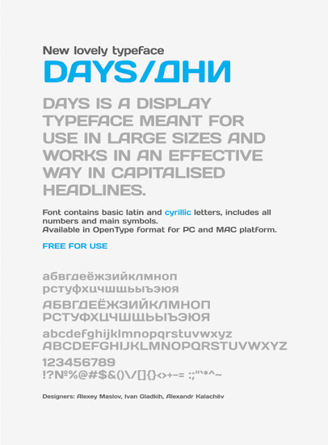 Days typeface free fonts