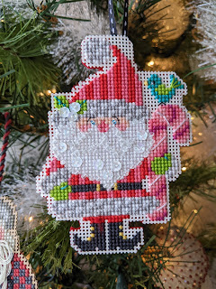 Cross stitched Santa designed by Satsuma Street