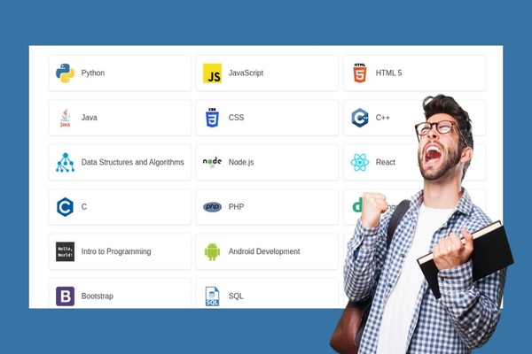 محرك بحث للعثور على أفضل الدورات المصنفة لتعلم لغات البرمجة المختلفة من جهازك فقط