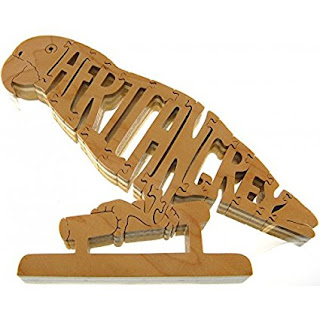 name carved african grey parrot wooden jigsaw | natural toy | eco friendly toy