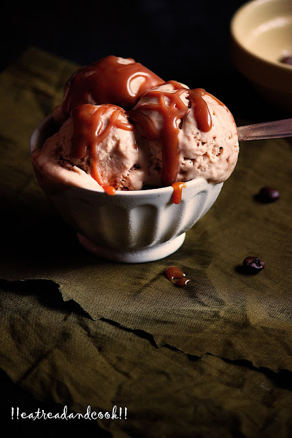 simple and easy No churn coffee and caramel ice cream