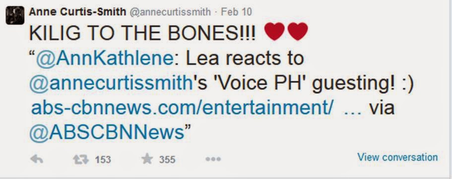 anne curtis tweet over lea salonga