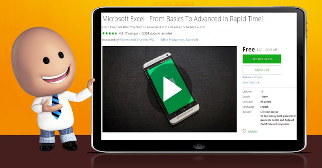 [100% Off] Microsoft Excel : From Basics To Advanced In Rapid Time!| Worth 20$