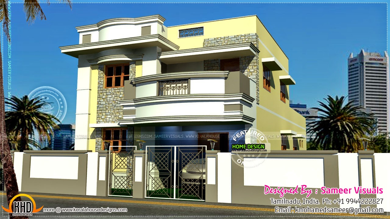 Modern style  Tamil house  Home  Kerala Plans 