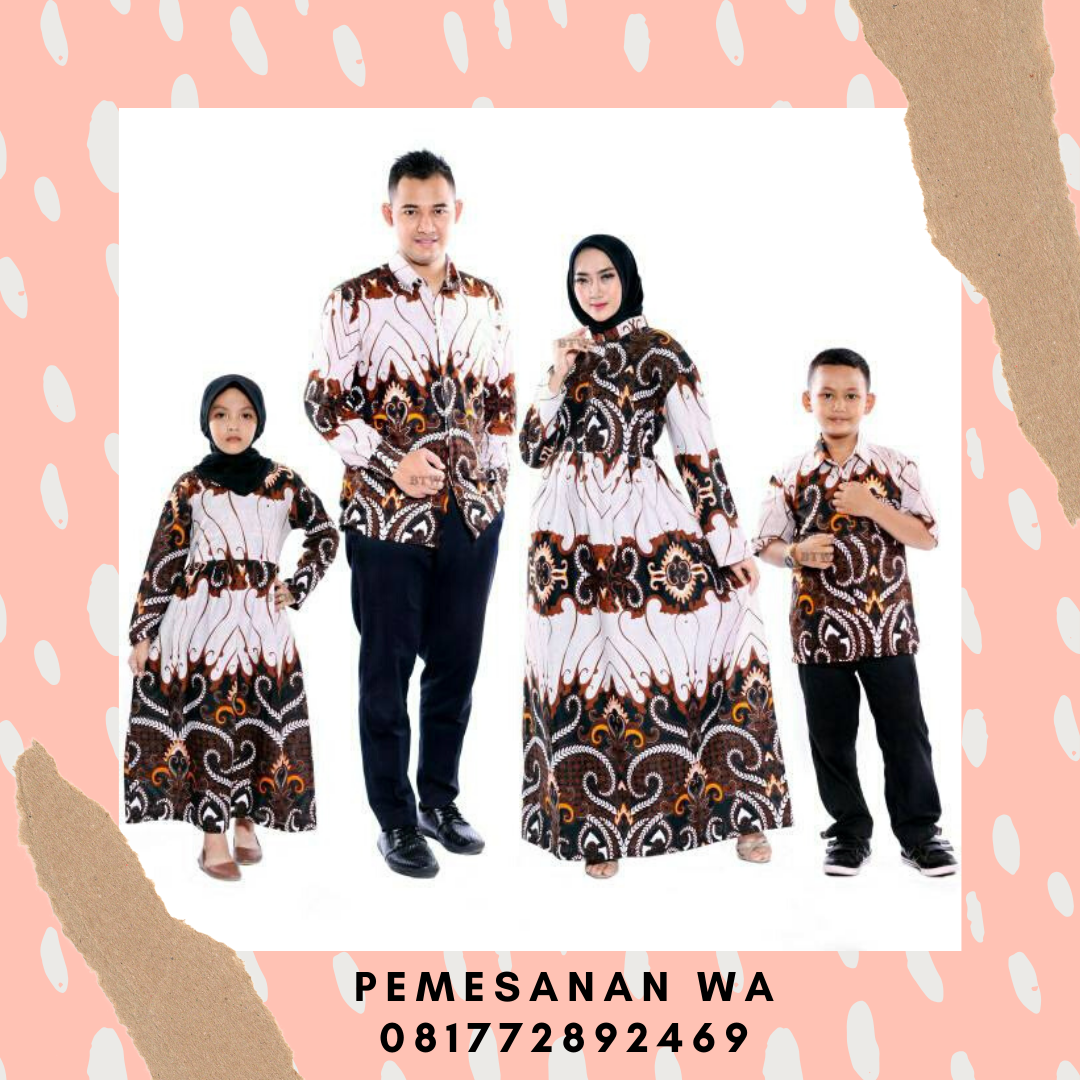Setelan model baju gamis batik  couple  keluarga sarimbit 
