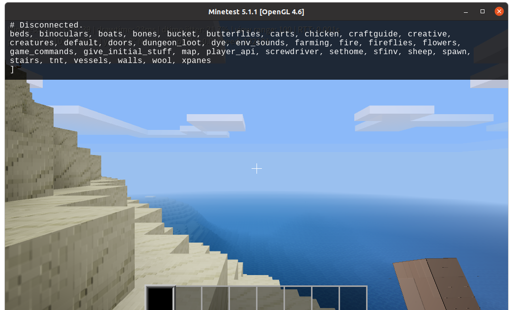 Serverあれこれ Minetestのサーバーコマンドでインストール済みのmodsを表示する