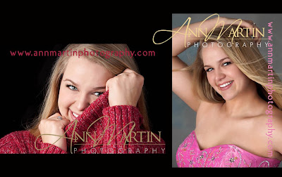 two high school senior picture fashion poses in studio prom dress and sweater