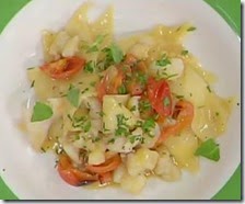Maltagliati al ragù di pesce con ceci e pomodori confit
