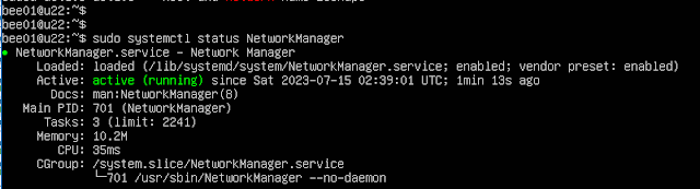 systemctl status NetworkManager