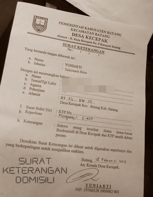 Surat Pengambilan eKTP