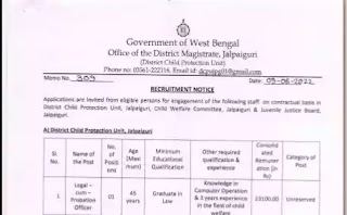 DM Office Recruitment 2022 West Bengal