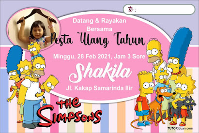 Desain Undangan Ultah Kartun The Simpsons CDR