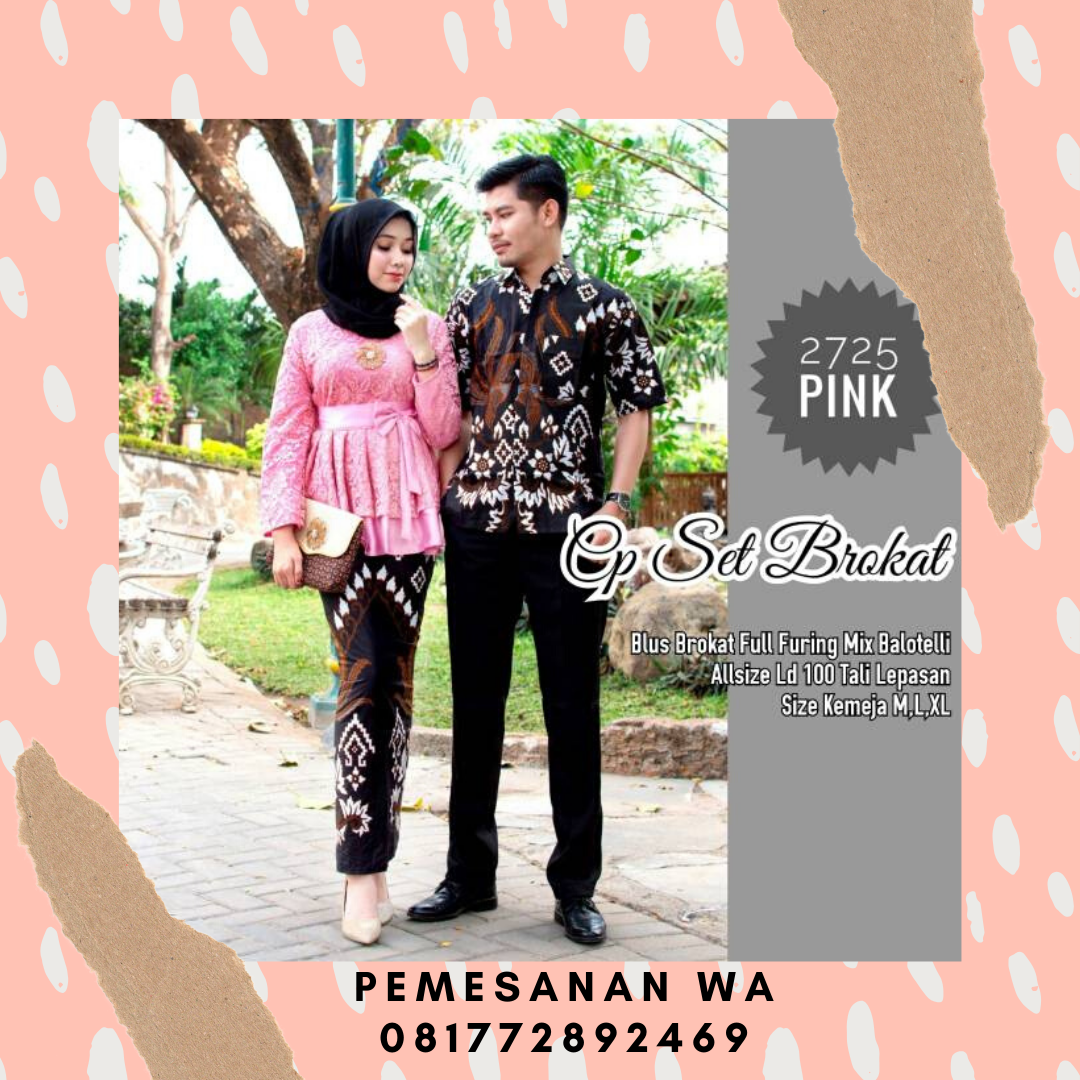  Model  Baju Kebaya Batik  Couple Sarimbit Kombinasi  Rempel 