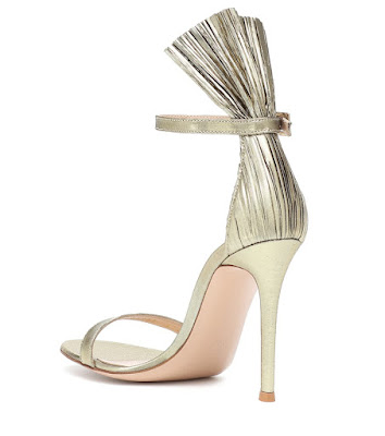 GIANVITO ROSSI BARELY THERE SKINNY STILETTO SANDALS BELVEDERE LAME SANDAL