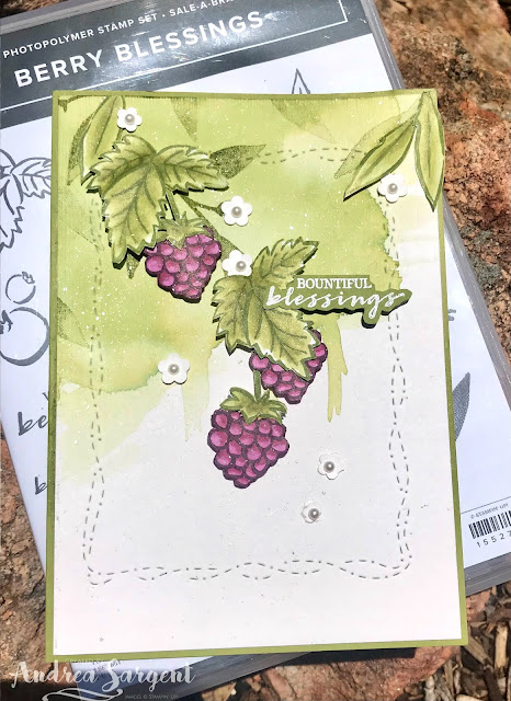 Old Olive Stitched with Whimsy Berry Blessings Stampin Up card, Andrea Sargent, Independent Stampin' Up! Demonstrator, Valley Inspirations, Adelaide foothills, Australia