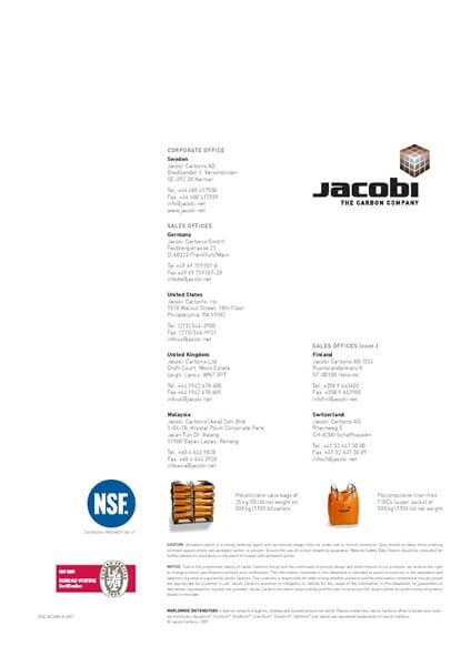 Technical Data Sheet (TDS) Karbon Aktif Jacobi AquaSorb 2000