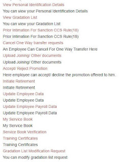 Personal Information option of DOP Employee Portal