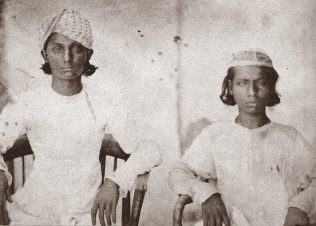 Sons of Last Mughal King Bahadur Shah Zafar - Mirza Jawan Bakht (Left) and Mirza Shah Abbas (Right).1850-60