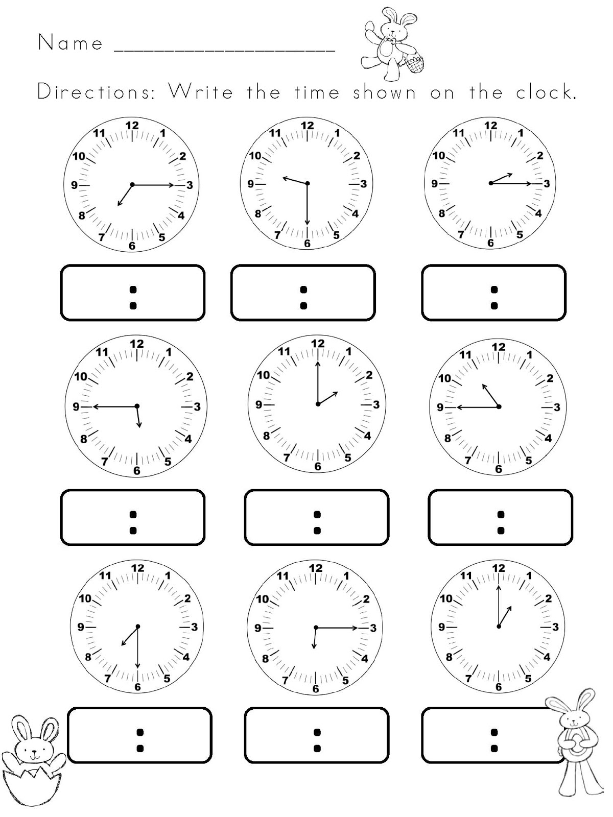 what time is it worksheet digital